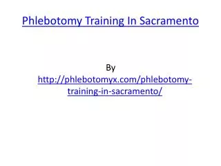 Phlebotomy Training In Sacramento