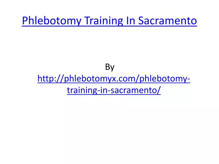 phlebotomy training in sacramento