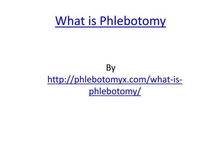 what is phlebotomy