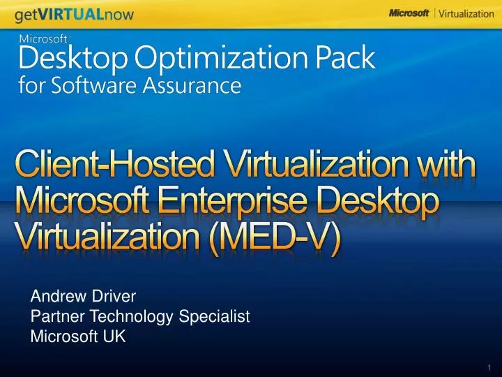 client hosted virtualization with microsoft enterprise desktop virtualization med v