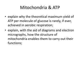 Mitochondria &amp; ATP