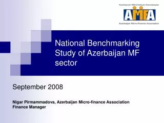 National Benchmarking Study of Azerbaijan MF sector