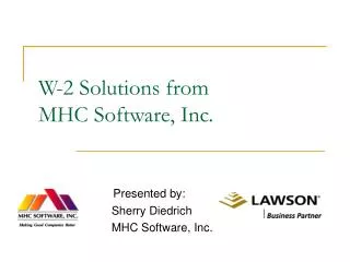W-2 Solutions from MHC Software, Inc.