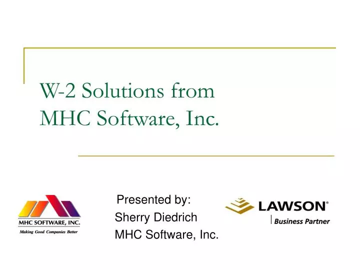 w 2 solutions from mhc software inc
