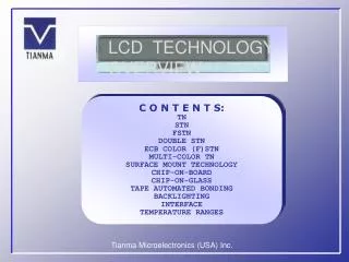 LCD TECHNOLOGY OVERVIEW