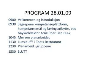 program 28 01 09
