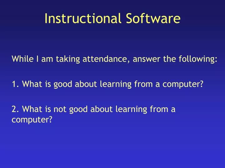 instructional software