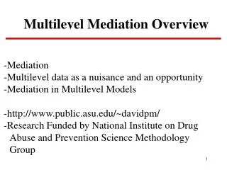 Multilevel Mediation Overview
