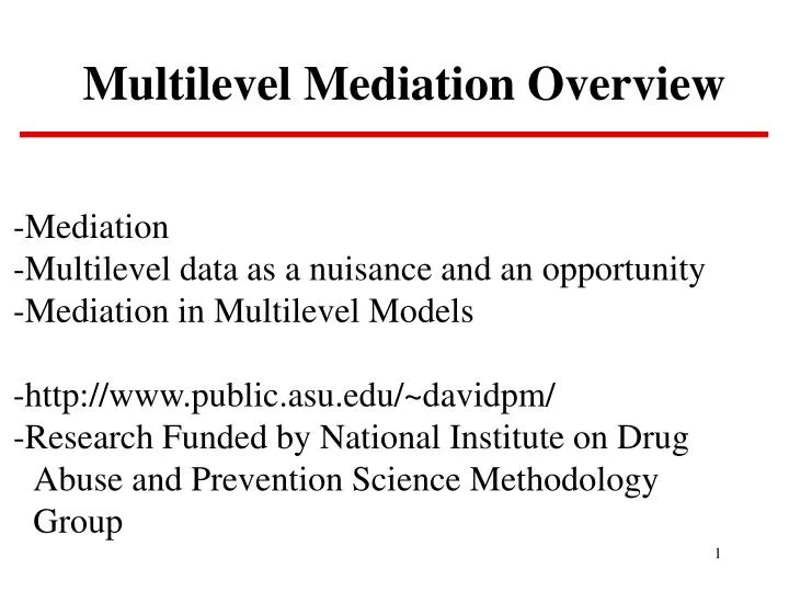 multilevel mediation overview