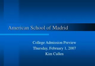 American School of Madrid