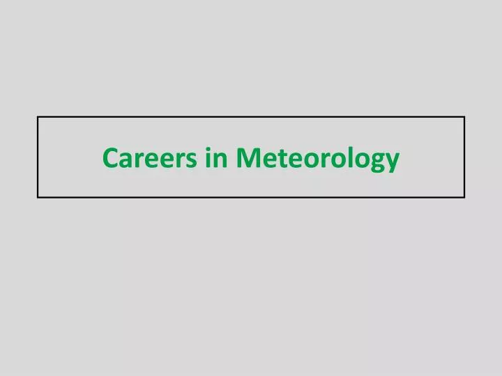 careers in meteorology