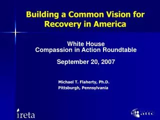 Building a Common Vision for Recovery in America