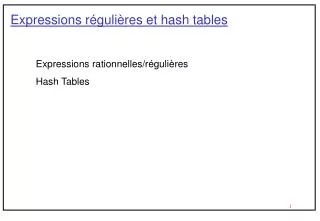 Expressions régulières et hash tables
