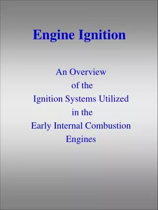 Engine Ignition