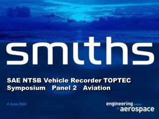 SAE NTSB Vehicle Recorder TOPTEC Symposium Panel 2 Aviation