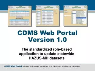CDMS Web Portal Version 1.0