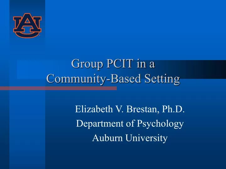 group pcit in a community based setting
