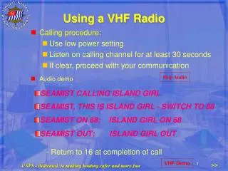 Using a VHF Radio