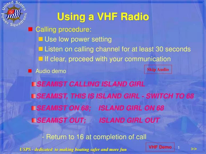 using a vhf radio