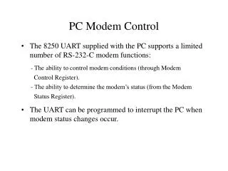 PC Modem Control
