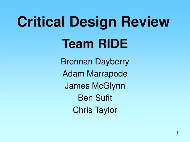 critical design review