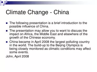 Climate Change - China