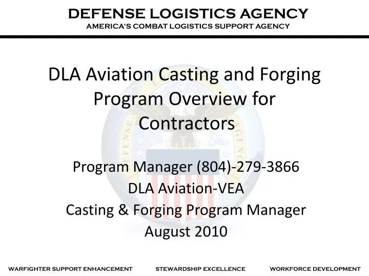 dla aviation casting and forging program overview for contractors