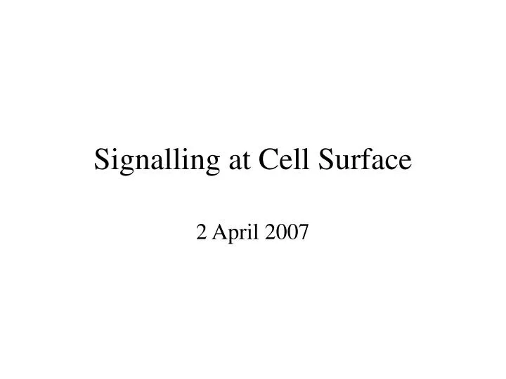 signalling at cell surface