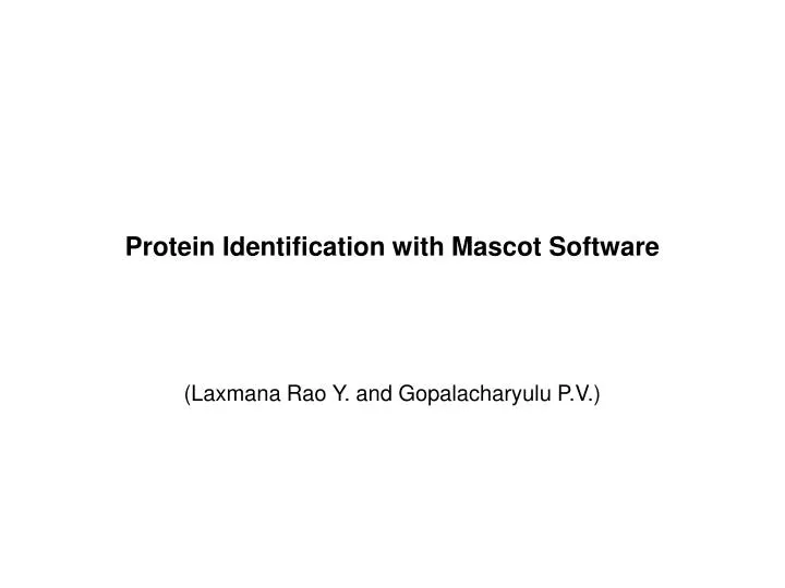 protein identification with mascot software
