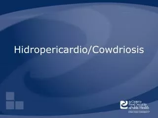 Hidropericardio/Cowdriosis