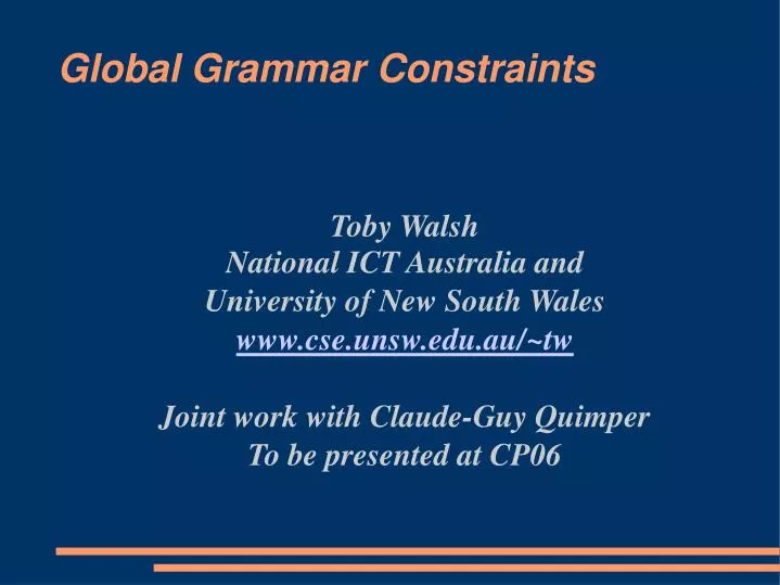 global grammar constraints