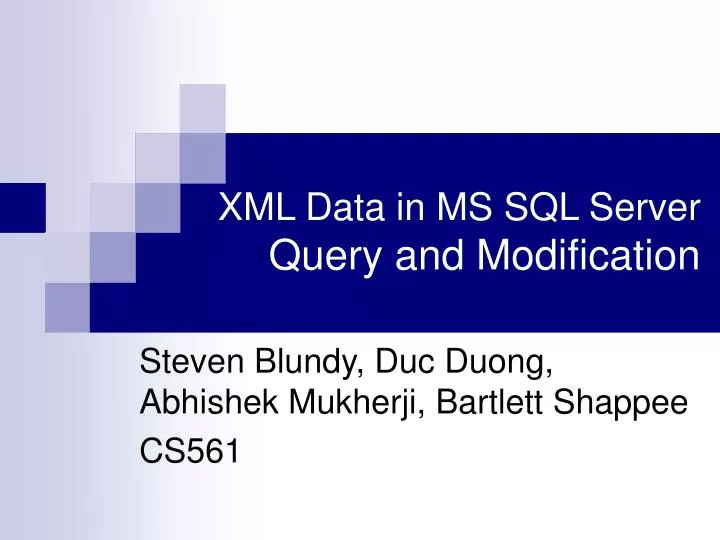 xml data in ms sql server query and modification