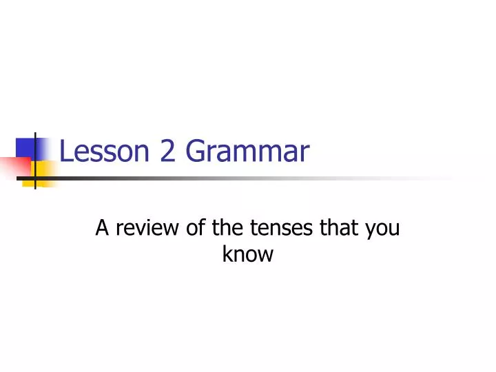 lesson 2 grammar