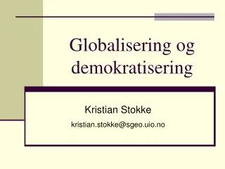 Globalisering og demokratisering