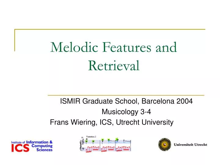 melodic features and retrieval