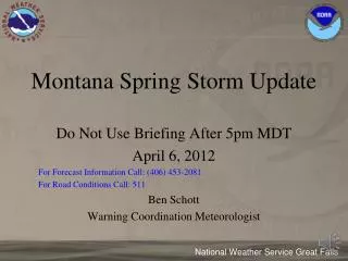Montana Spring Storm Update