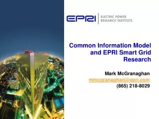 Common Information Model and EPRI Smart Grid Research