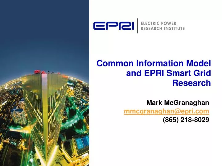 common information model and epri smart grid research