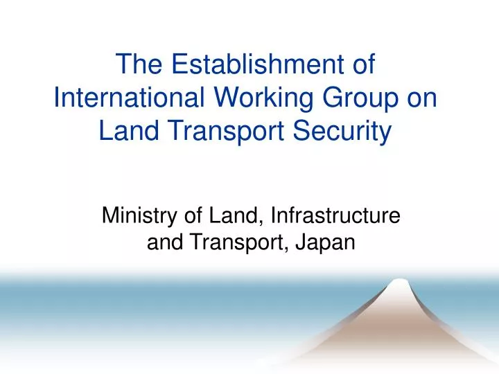 the establishment of international working group on land transport security