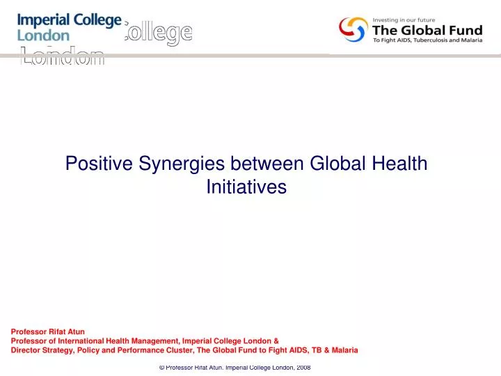 positive synergies between global health initiatives