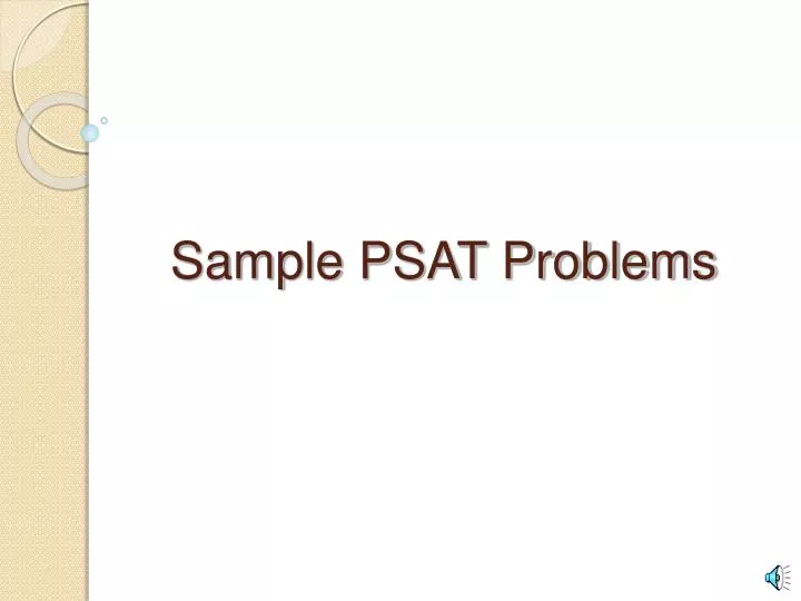 sample psat problems