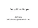 Optical Link Budget - slide 1