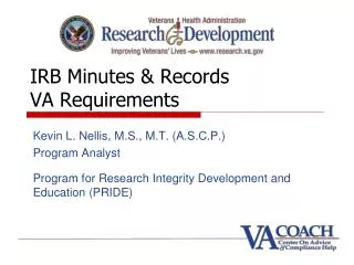 IRB Minutes &amp; Records VA Requirements