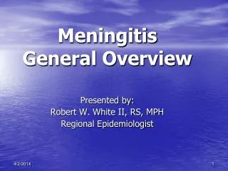 Meningitis General Overview