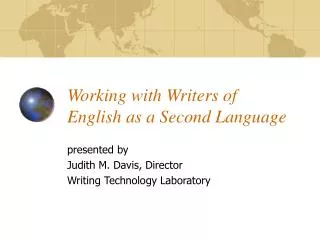 Working with Writers of English as a Second Language