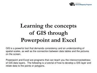 Learning the concepts of GIS through Powerpoint and Excel