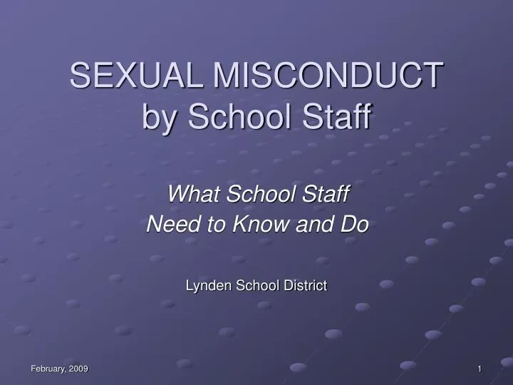 sexual misconduct by school staff