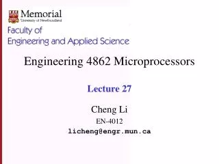 Engineering 4862 Microprocessors Lecture 27
