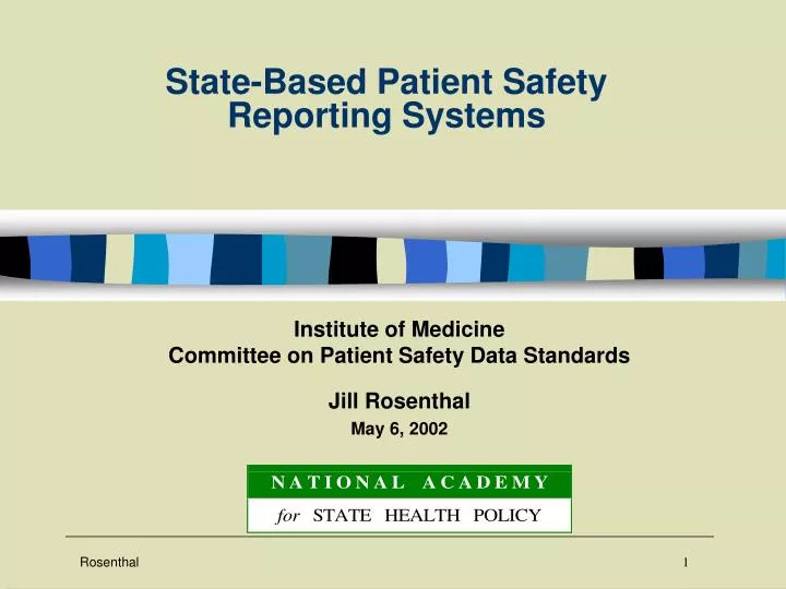 state based patient safety reporting systems