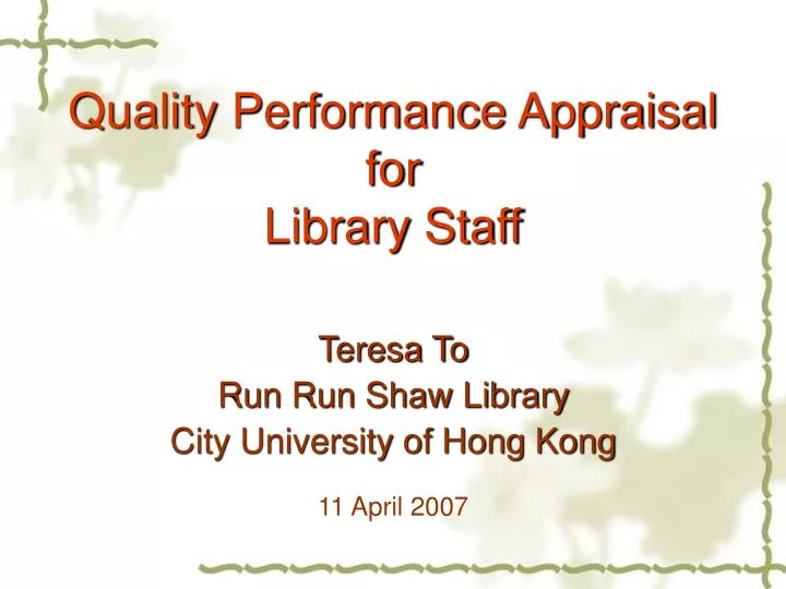 quality performance appraisal for library staff